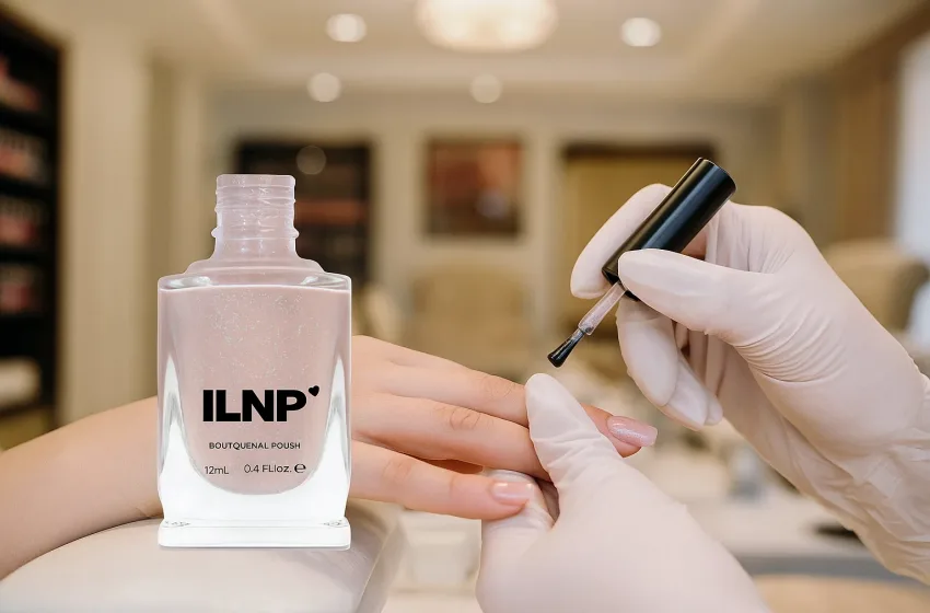 ILNP Birthday Suit - Cashmere Pink Holographic Nail Polish, Neutral Nude, Chip Resistant Manicure, Non-Toxic, Vegan, Cruelty Free, 12ml